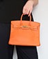 Birkin 25 Swift Leather in Potiron, other view
